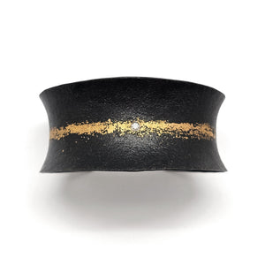Diamond and Gold Stripe Cuff-Bracelets-Pat Flynn-Pistachios