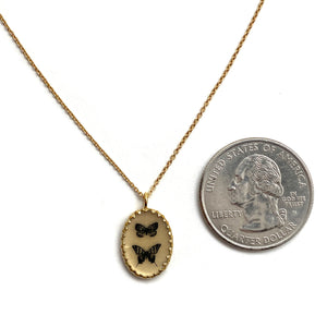 Double Butterfly Necklace-Necklaces-Anna Bankuti-Pistachios