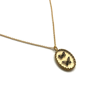 Double Butterfly Necklace-Necklaces-Anna Bankuti-Pistachios