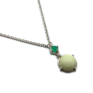 Double Chrysoprase Pendant Necklace-Heather Guidero-Pistachios