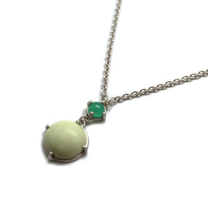 Double Chrysoprase Pendant Necklace-Heather Guidero-Pistachios