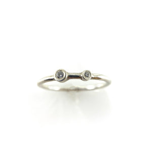 Double Diamond Stacking Ring - Silver-Rings-Heather Guidero-Size 6.5-Pistachios