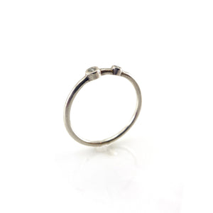 Double Diamond Stacking Ring - Silver-Rings-Heather Guidero-Size 6.75-Pistachios