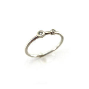 Double Diamond Stacking Ring - Silver-Rings-Heather Guidero-Size 6.75-Pistachios