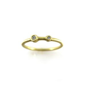 Double Diamond Stacking Ring - Yellow Gold-Rings-Heather Guidero-Size 6.5-Pistachios