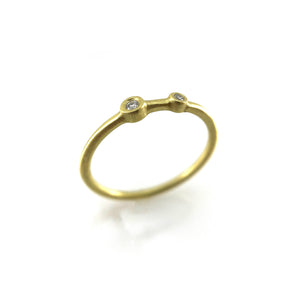 Double Diamond Stacking Ring - Yellow Gold-Rings-Heather Guidero-Size 6.5-Pistachios