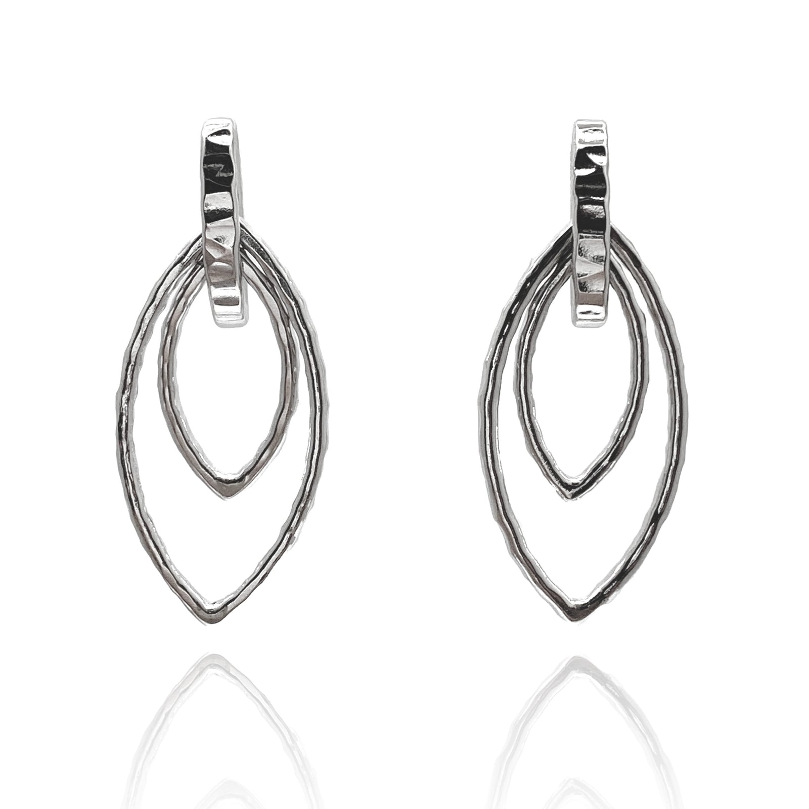 Double Platinum Earrings-Earrings-Sowon Joo-Pistachios