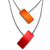 Double Sided Ajustable Necklace Red/Orange & Red/Silver-Necklaces-Ursula Muller-Pistachios