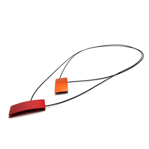 Double Sided Ajustable Necklace Red/Orange & Red/Silver-Necklaces-Ursula Muller-Pistachios