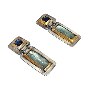 Double Tiered Blue Earrings-Earrings-Austin Titus-Pistachios