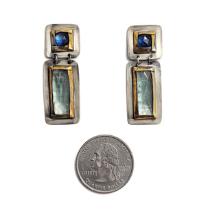 Double Tiered Blue Earrings-Earrings-Austin Titus-Pistachios