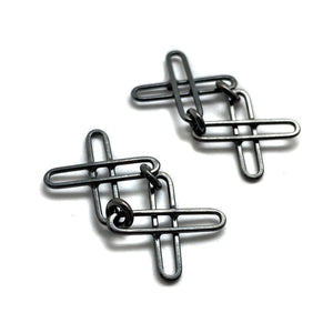 Double X Black Studs-Earrings-Emily Rogstad-Pistachios