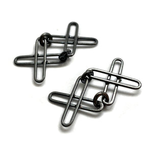 Double X Black Studs-Earrings-Emily Rogstad-Pistachios