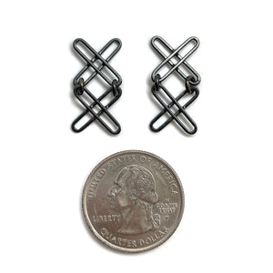 Double X Black Studs-Earrings-Emily Rogstad-Pistachios