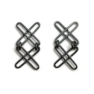 Double X Black Studs-Earrings-Emily Rogstad-Pistachios