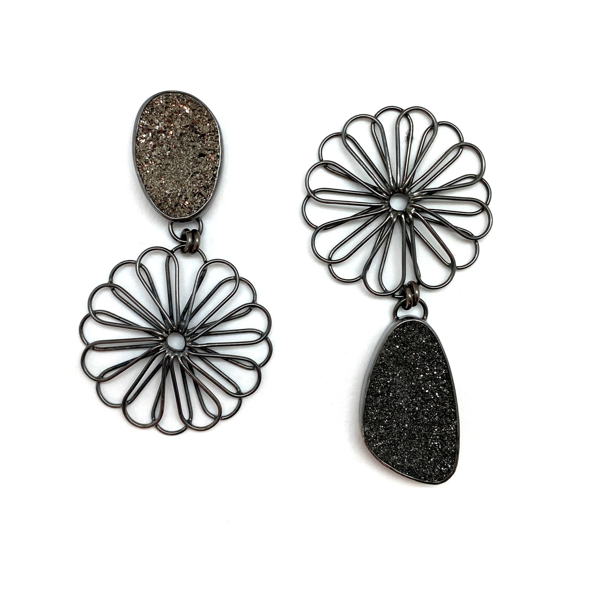 Druzy Bloom Earrings-Earrings-Emily Rogstad-Pistachios