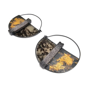 Druzy Semicircle Earrings-Earrings-Danielle Cadef-Pistachios
