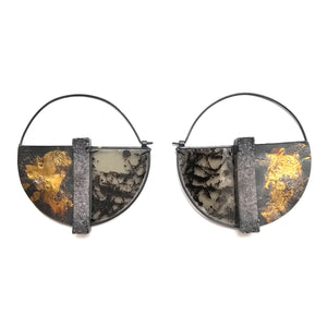 Druzy Semicircle Earrings-Earrings-Danielle Cadef-Pistachios