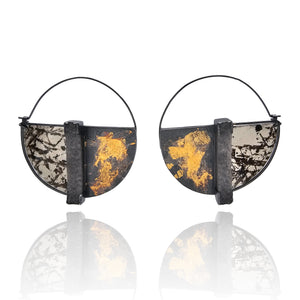 Druzy Semicircle Earrings-Earrings-Danielle Cadef-Pistachios