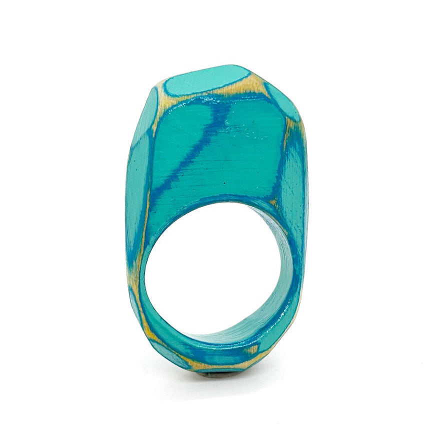 Electric Blue Wood Ring