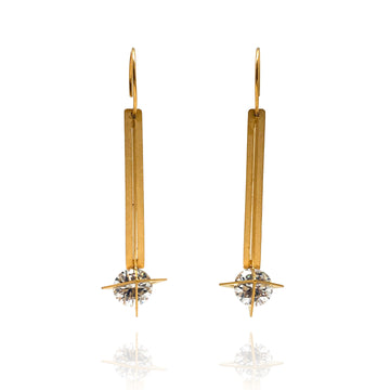 Elongated Caged CZ Earrings