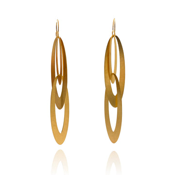Elongated Oval Statement Earrings