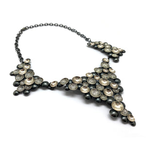 Etched Bubble Statement Necklace-Necklaces-So Young Park-Pistachios