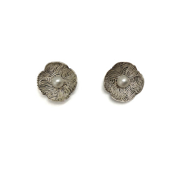 Etched Pearl Studs