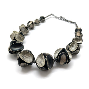 Etched Silver Statement Necklace-Necklaces-So Young Park-Pistachios