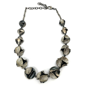 Etched Silver Statement Necklace-Necklaces-So Young Park-Pistachios