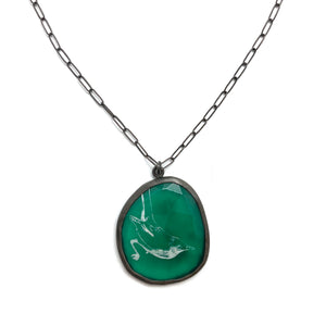 Faceted Green Onyx Necklace-Necklaces-Kelly Jean Conroy-Pistachios