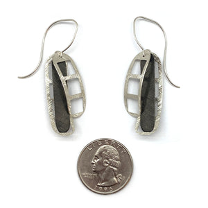 Film Strip Earrings- Silver and Black-Earrings-Mariusz Fatyga-Pistachios