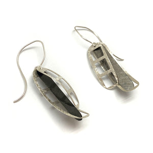 Film Strip Earrings- Silver and Black-Earrings-Mariusz Fatyga-Pistachios
