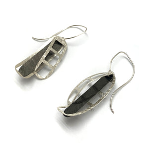 Film Strip Earrings- Silver and Black-Earrings-Mariusz Fatyga-Pistachios