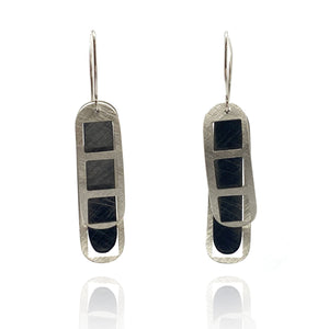 Film Strip Earrings- Silver and Black-Earrings-Mariusz Fatyga-Pistachios