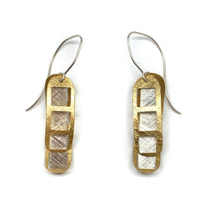 Film Strip Earrings - Silver/Gold-Earrings-Mariusz Fatyga-Pistachios