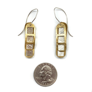 Film Strip Earrings - Silver/Gold-Earrings-Mariusz Fatyga-Pistachios