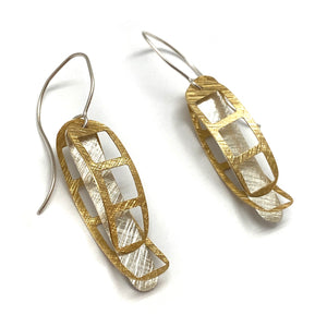Film Strip Earrings - Silver/Gold-Earrings-Mariusz Fatyga-Pistachios