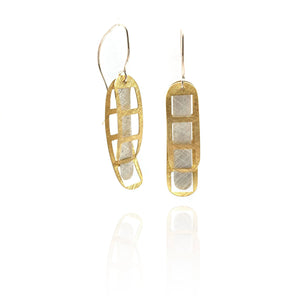 Film Strip Earrings - Silver/Gold-Earrings-Mariusz Fatyga-Pistachios