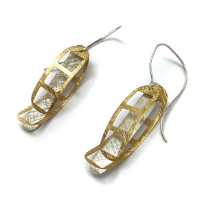 Film Strip Earrings - Silver/Gold-Earrings-Mariusz Fatyga-Pistachios