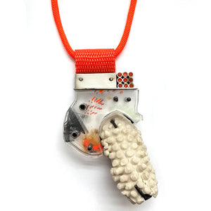 Fires Brooch/Pendant Necklace-Necklaces-Mélanie Denis-Pistachios