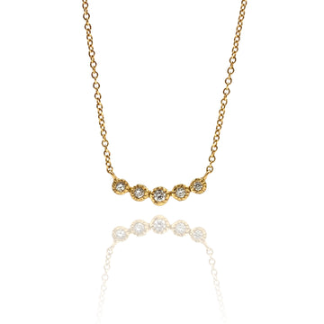 Five Diamond Gold Necklace