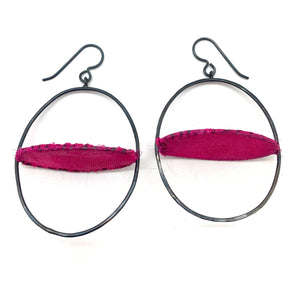 Floating Horizontal Pink Earrings-Earrings-Myung Urso-Pistachios