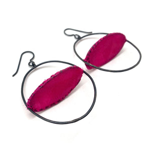 Floating Horizontal Pink Earrings-Earrings-Myung Urso-Pistachios
