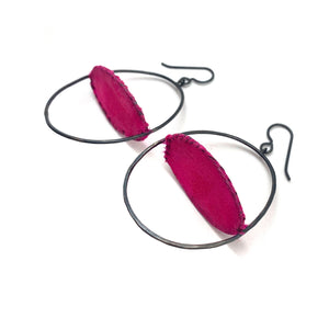 Floating Horizontal Pink Earrings-Earrings-Myung Urso-Pistachios