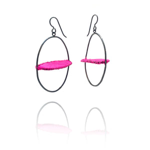 Floating Horizontal Pink Earrings-Earrings-Myung Urso-Pistachios