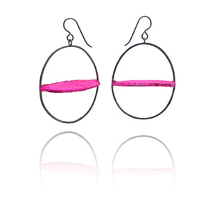 Floating Horizontal Pink Earrings-Earrings-Myung Urso-Pistachios