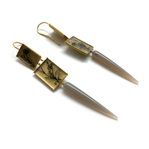 Floral Agate Drop Earrings-Rings-Anna Bankuti-Pistachios