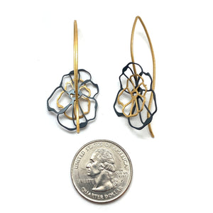Floral Black and Gold Drops-Earrings-Anna Krol-Pistachios
