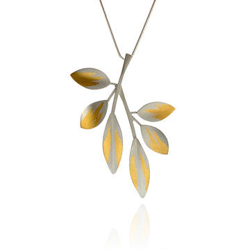 Floral Frond Pendant Necklace